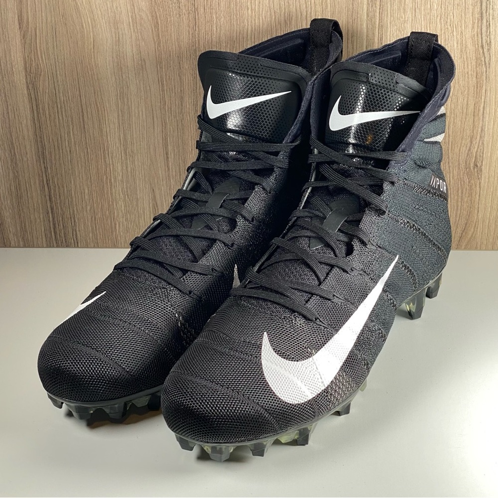 Nike Vapor Untouchable 3 Elite Black Football Cleats AO3006-010 Men's Size 12.5 - Picture 4 of 9